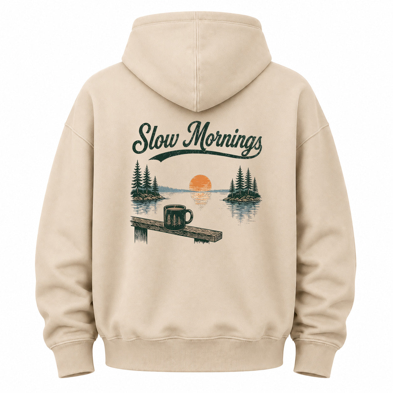 Slow Mornings Graphic Washed Hoodie