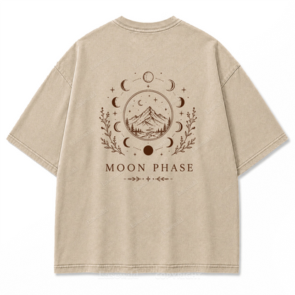 Moon Phase Mountain Washed Print Tee