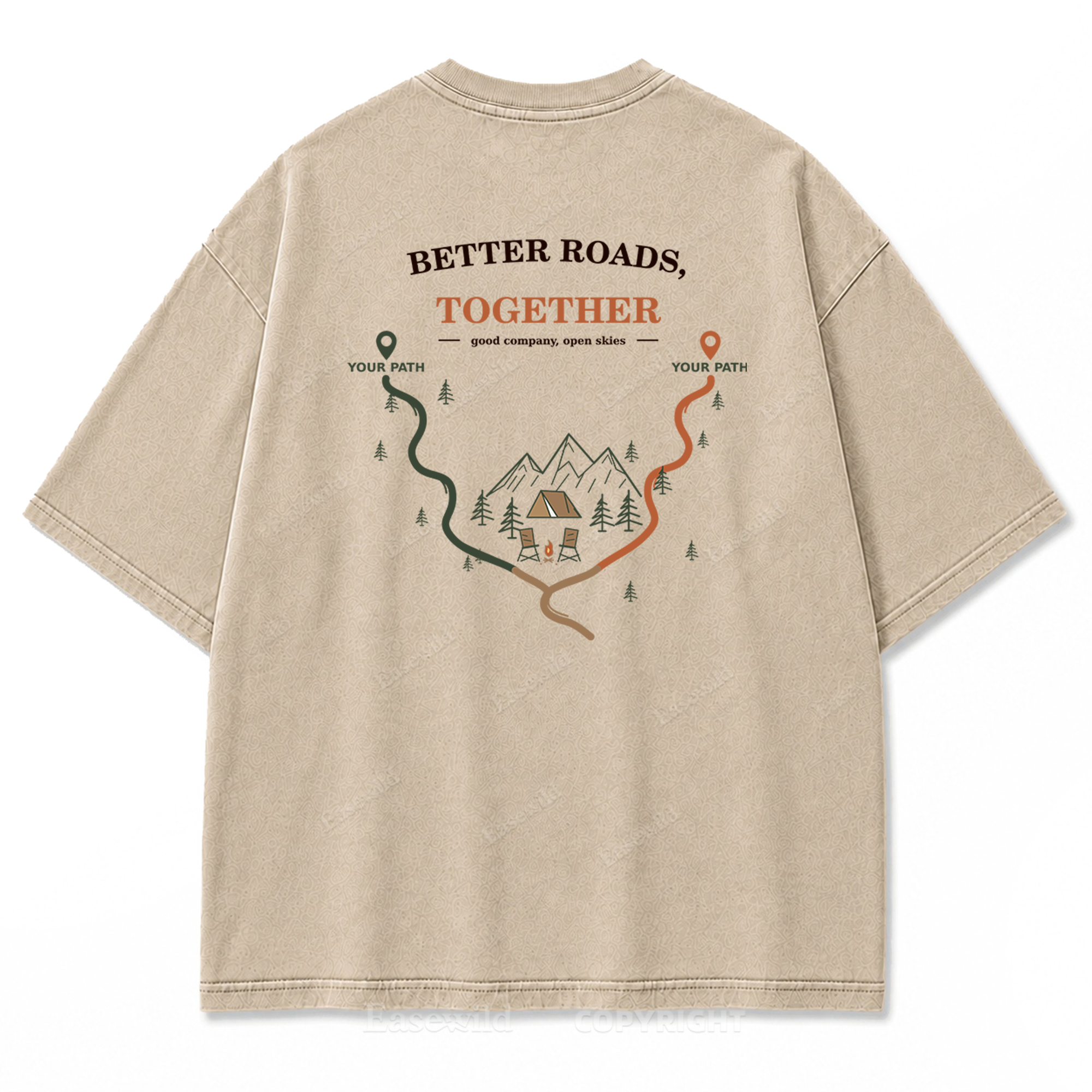 Better Roads Together Washed Print Tee