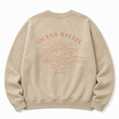 Ocean Breeze Washed Graphic Sweatshirt
