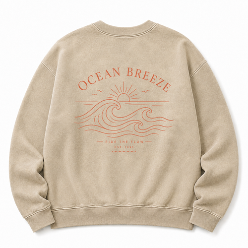 Ocean Breeze Washed Graphic Sweatshirt