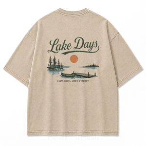 Where Slow Lake Days and Good Company Meet Washed Print Tee