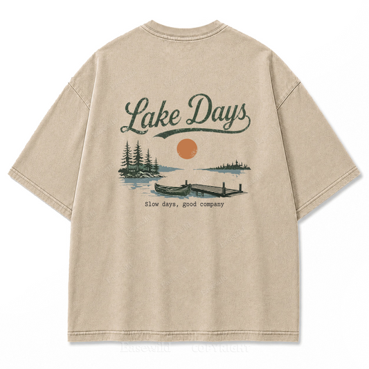 Where Slow Lake Days and Good Company Meet Washed Print Tee