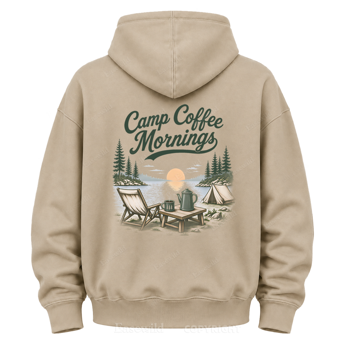 Camp Coffee Mornings Washed Graphic Hoodie