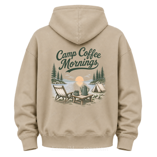 Camp Coffee Mornings Washed Graphic Hoodie