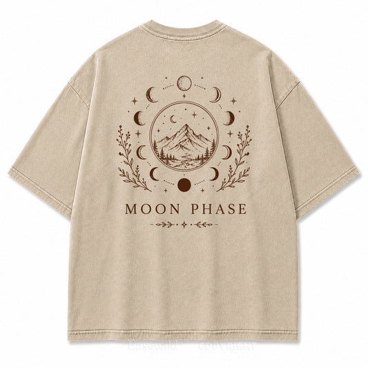 Moon Phase Mountain Graphic T-Shirt