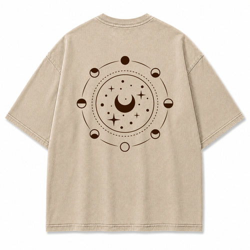 Lunar Phase Celestial Moon Graphic T-Shirt