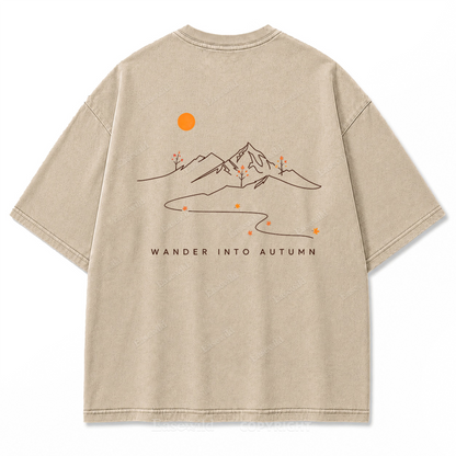 Wander Into Autumn Washed Print Tee