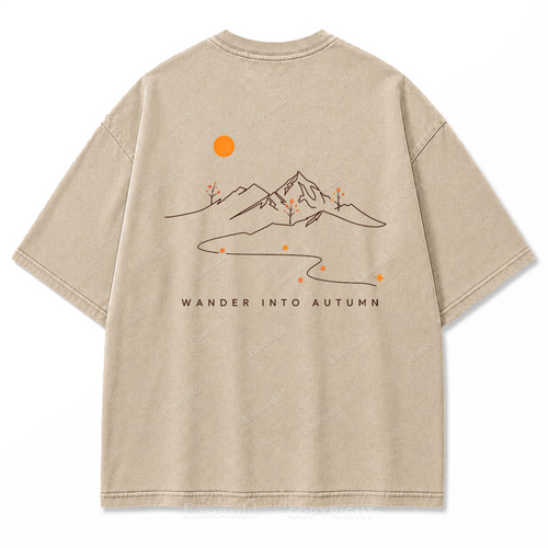 Wander Into Autumn Washed Print Tee