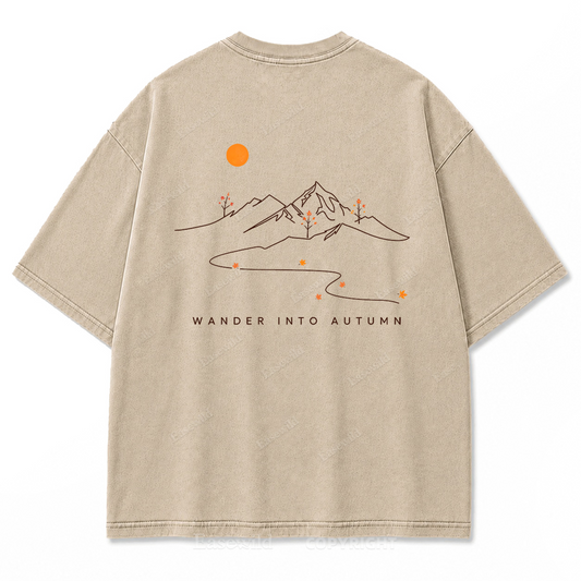 Wander Into Autumn Washed Print Tee