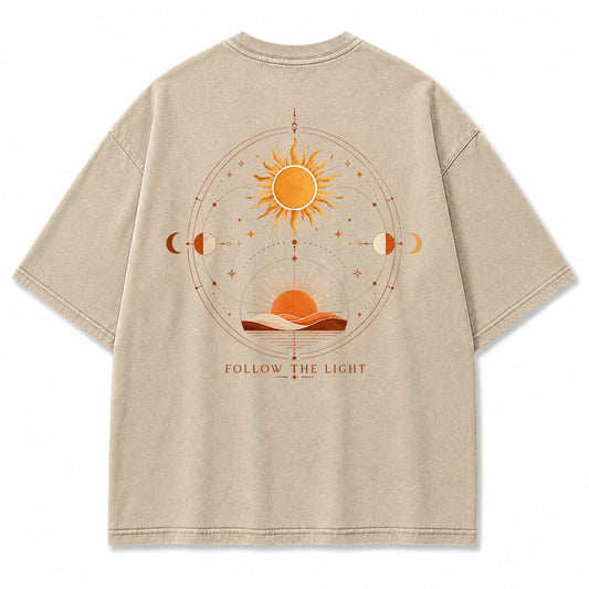 Follow The Light Solar Compass Graphic T-Shirt