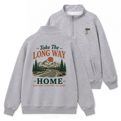 Take the Scenic Way Home Zip Pullover Sweatshirt