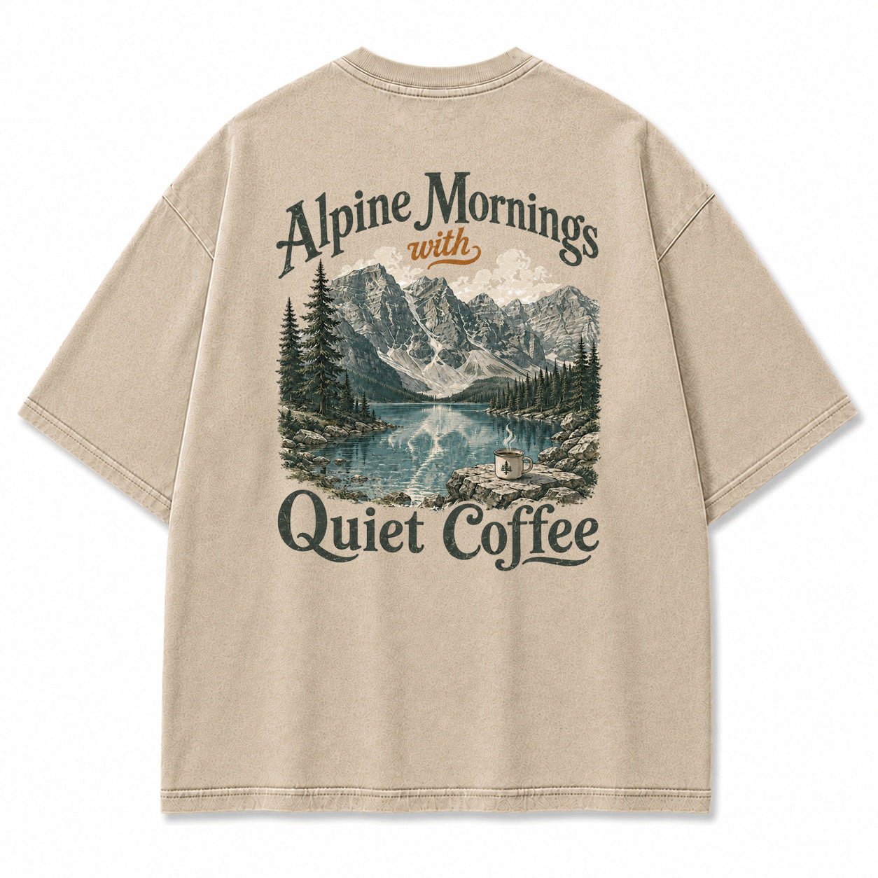 Alpine Mornings Quiet Coffee Graphic T-Shirt