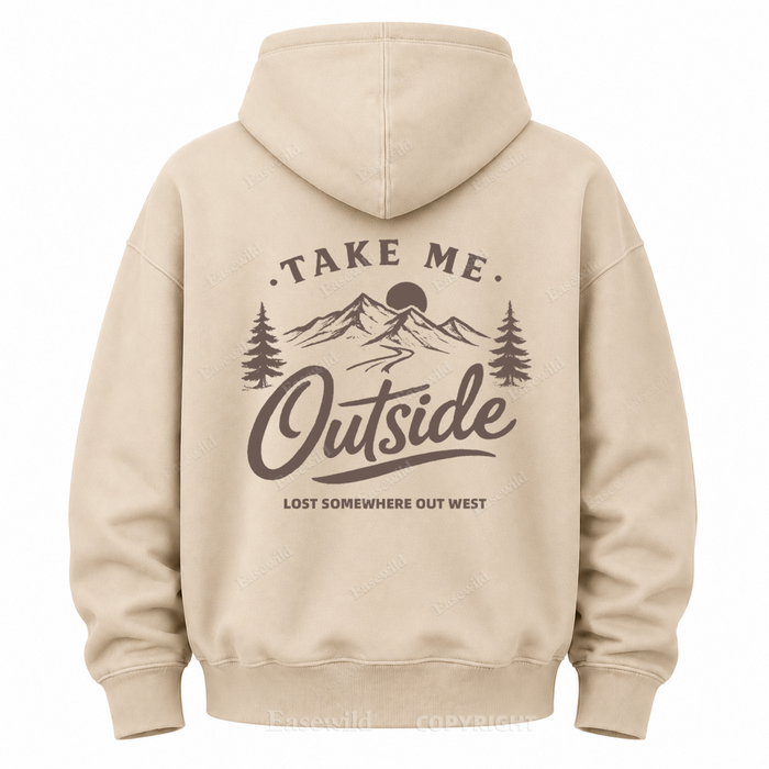 Take Me Outside Graphic Washed Hoodie