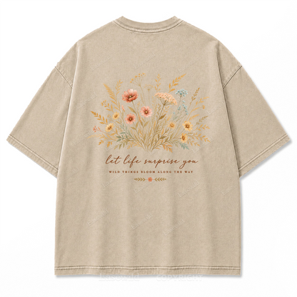 Let Life Surprise You Washed Print Tee