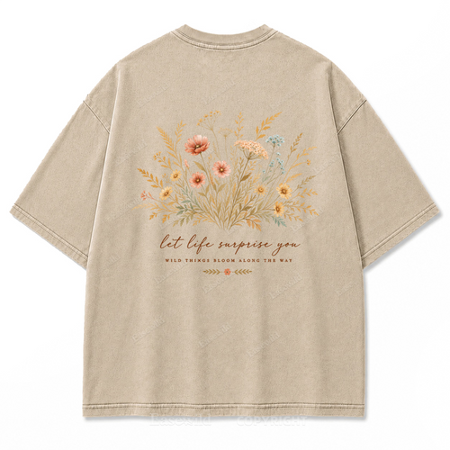 Let Life Surprise You Washed Print Tee
