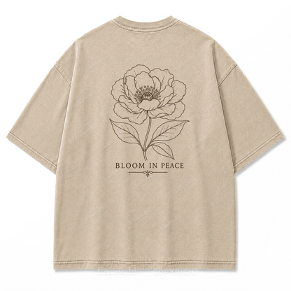Bloom In Peace Floral Washed Print Tee
