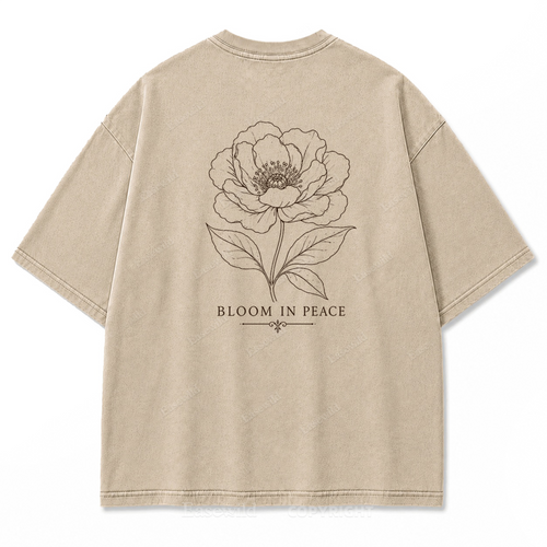 Bloom In Peace Floral Washed Print Tee