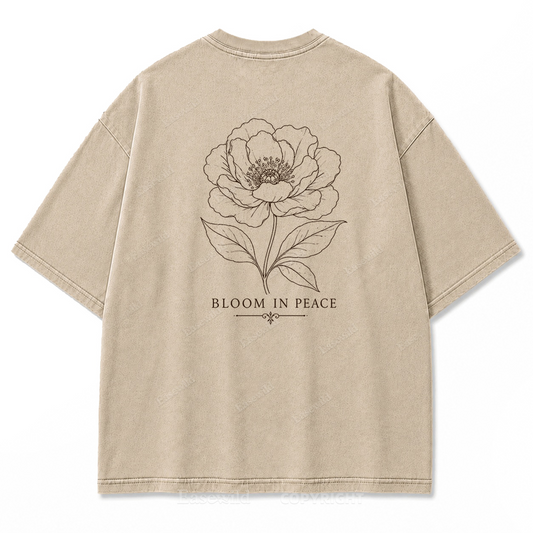Bloom In Peace Floral Washed Print Tee
