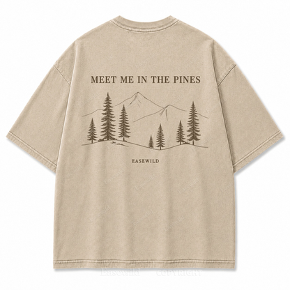 Meet Me in the Pines Washed Back Print Tee