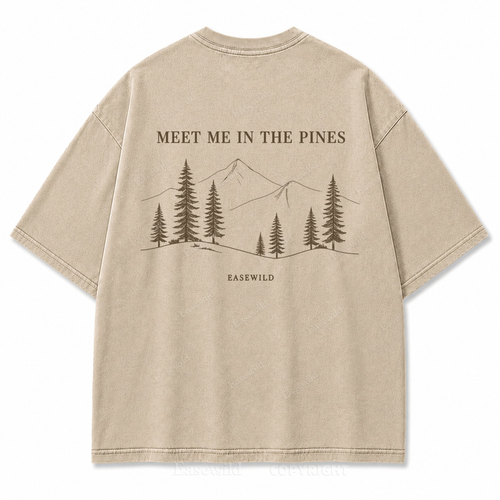 Meet Me in the Pines Washed Back Print Tee