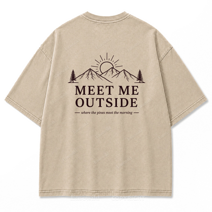 Meet Me Outside Sunrise Washed Print Tee