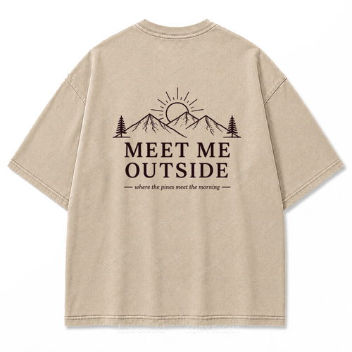 Meet Me Outside Sunrise Washed Print Tee