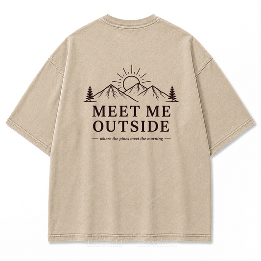 Meet Me Outside Sunrise Washed Print Tee
