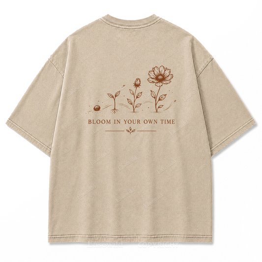 Bloom In Your Own Time Washed Print Tee