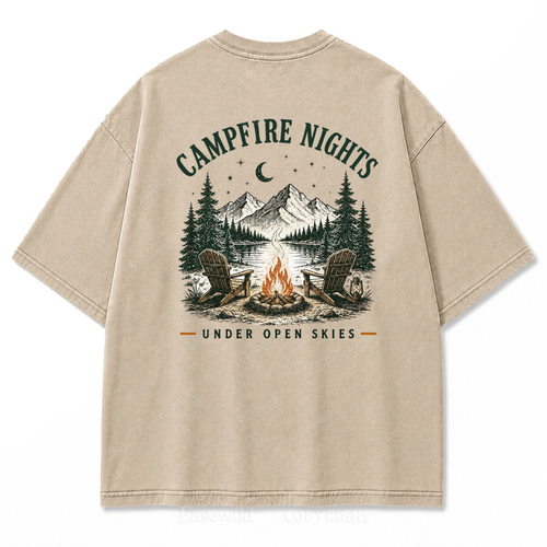 Under Open Skies Campfire Nights Washed Print Tee