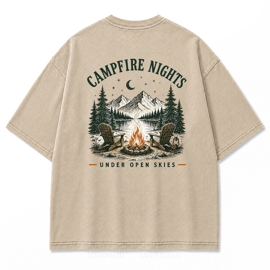 Under Open Skies Campfire Nights Washed Print Tee