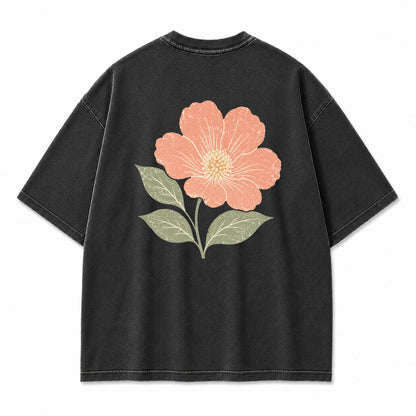 Coral Bloom Floral Graphic T-Shirt
