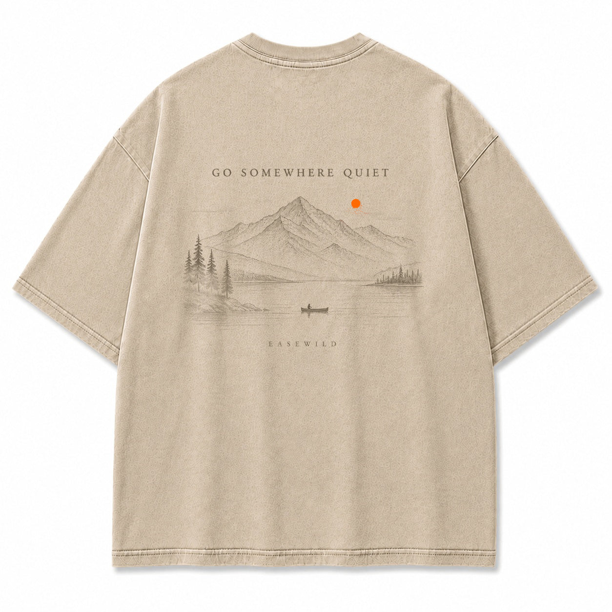 T-Shirt mit ruhigem Alpensee-Motiv