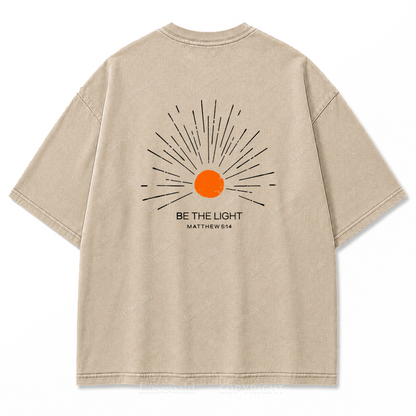 Be The Light Washed Print Tee