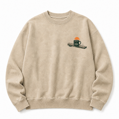 Slow Mornings Washed Graphic Sweatshirt
