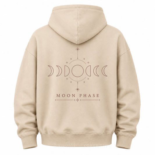 Moon Phase Minimal Graphic Hoodie