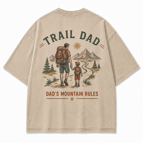 Trail Dad Mountain Rules Washed T-Shirt