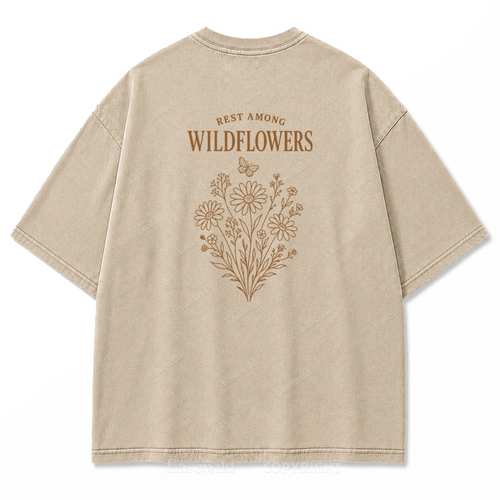 T-Shirt mit Wildblumen-Grafikdruck „Rest Among Wildflowers“