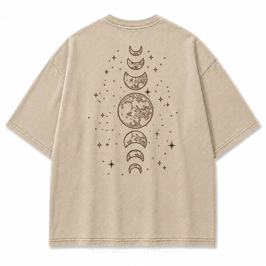 Moon Phase Alignment Celestial Graphic T-Shirt