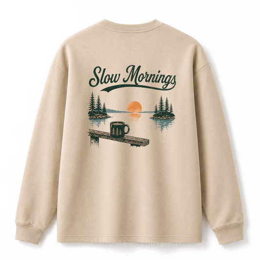Slow Mornings Graphic Long Sleeve Tee