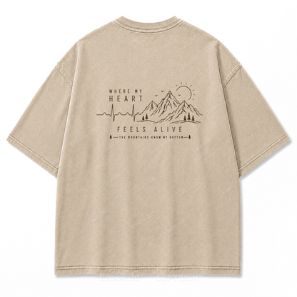 Where My Heart Feels Alive Mountain Washed Print Tee