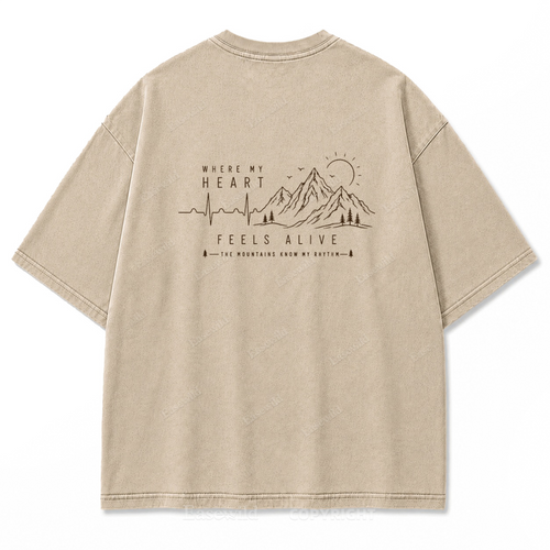Where My Heart Feels Alive Mountain Washed Print Tee