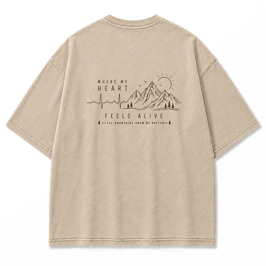 Where My Heart Feels Alive Mountain Washed Print Tee