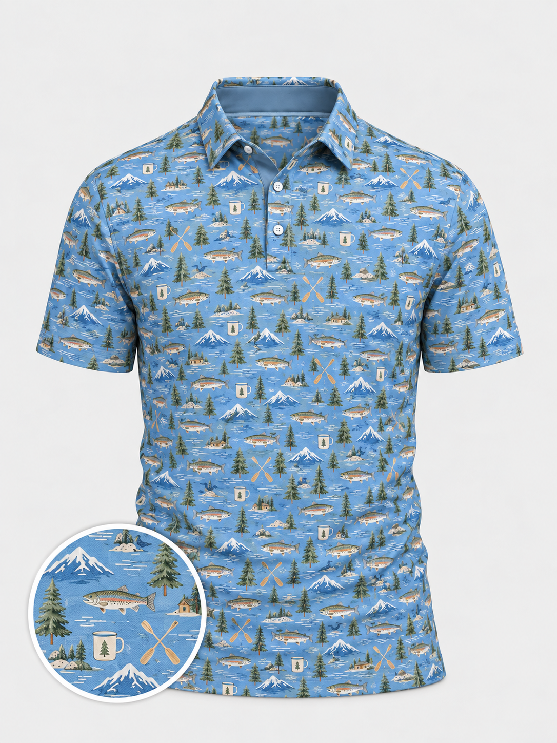 Mountain Lake Fishing Polo