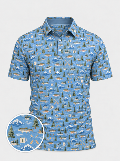 Mountain Lake Fishing Polo