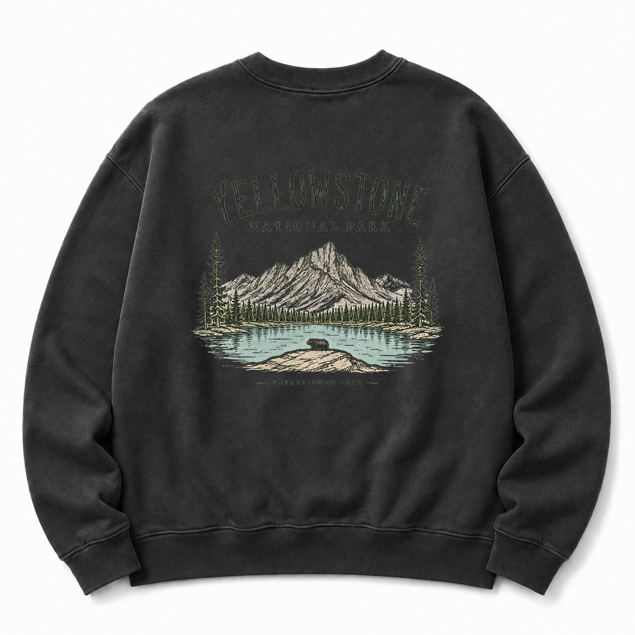 Yellowstone National Park Washed Graphic Sweatshirt