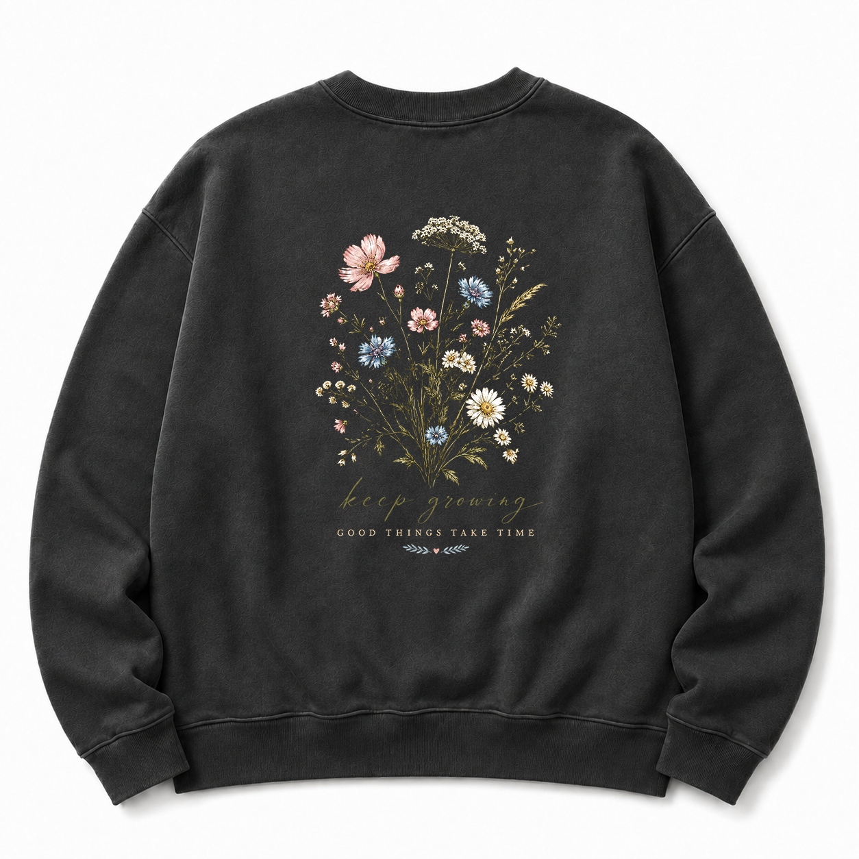 Keep Growing Wildflower Washed Graphic Sweatshirt