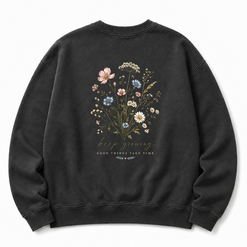 Keep Growing Wildflower Washed Graphic Sweatshirt