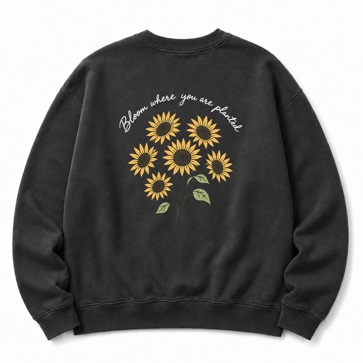 Bloom Where You Are Planted Washed Graphic Sweatshirt