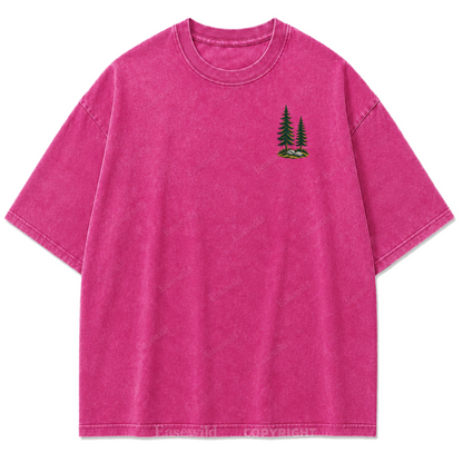 T-Shirt „Out Where I Breathe“ mit gewaschenem Print